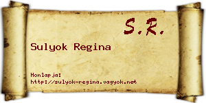 Sulyok Regina névjegykártya